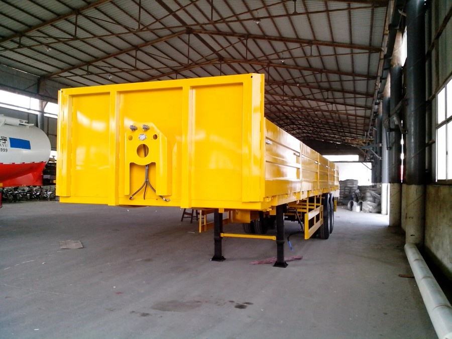 2 Axles Side Wall Flatbed Bulk Semi Trailer for sale插图