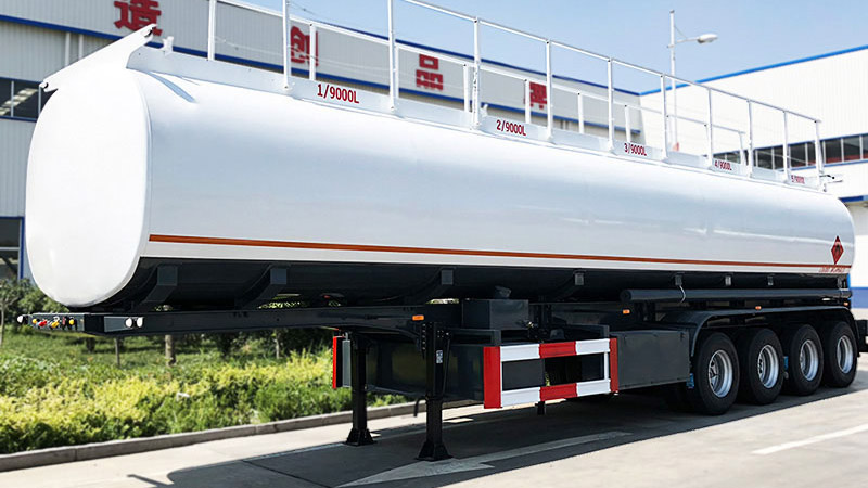 4 Axles Petrol Oil Tanker Trailer with Pump System for Sale插图