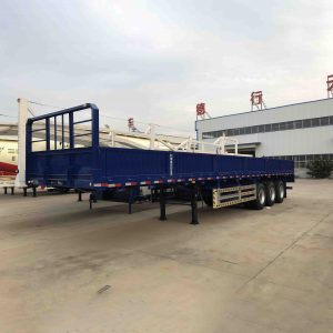 3 Axles 60T Drop Side Dump Semi Trailer with Boards-1