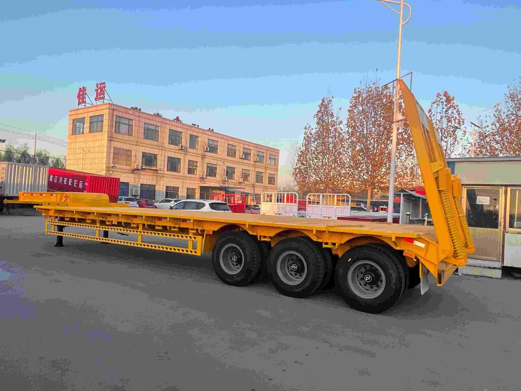 3 Axles 80T Lowbed Semi Trailer插图