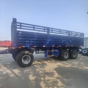 3 Axles Dolly Full Drawbar Drop Flatbed Side Wall Board Fence Turn Table Twist Lock Container CKD SKD Truck Trailer for Sale in Ethiopia (2)