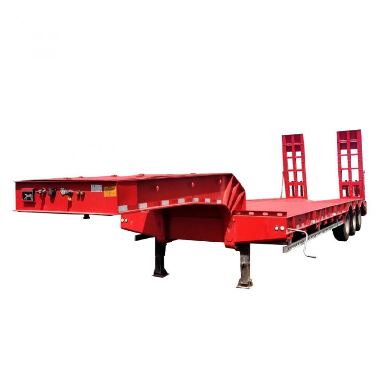 3 Axles Hydraulic Ladders Low Lowader Lowbed Semi Trailer