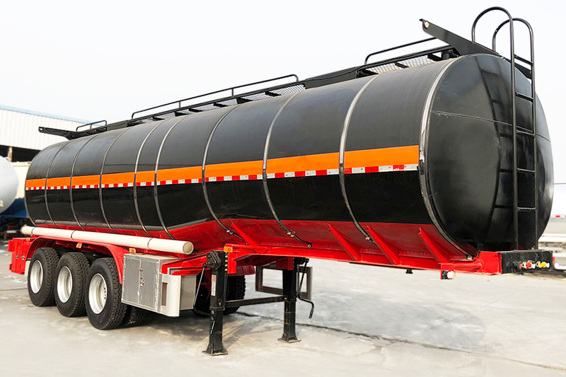 3 Axles Liquid Asphalt Heated Bitumen Transport Tanker Semi Trailer for Sale插图