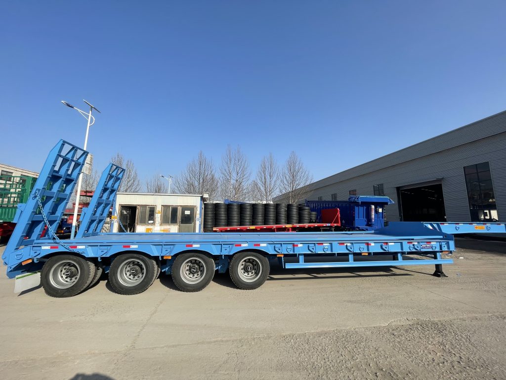 4 Axles 100-120T Lowbedlowboy Truck Semi Trailer插图