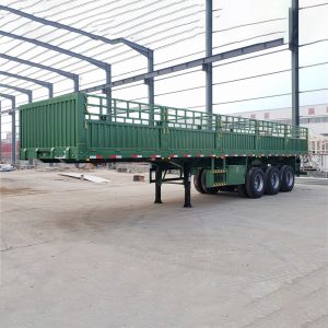 Side Fence Cargo Animal Transport Livestock Semi trailer with Stake-2