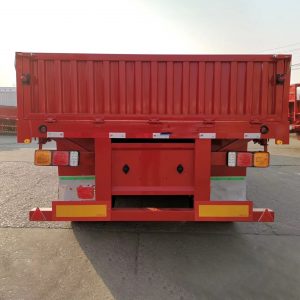 Tri-Axles Flatbed Semi Trailer with 800mm Height Side Walls for Tanzania (2)