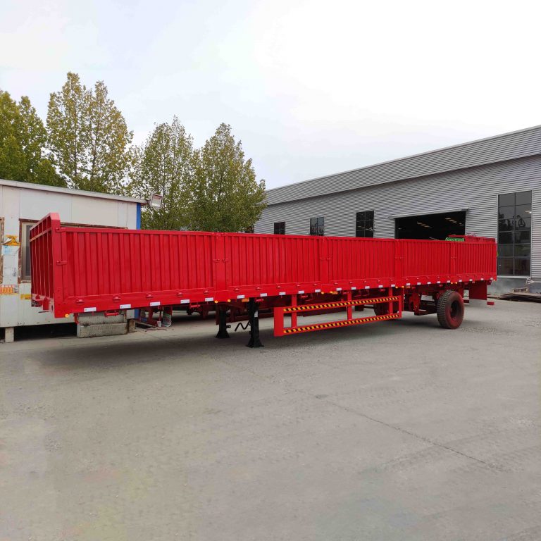 Tri-Axles Flatbed Semi Trailer with 800mm Height Side Walls for Tanzania (8)