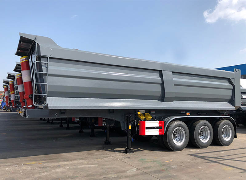 Tri Axles U Box Rear Dump Tipper Semi Trailer插图