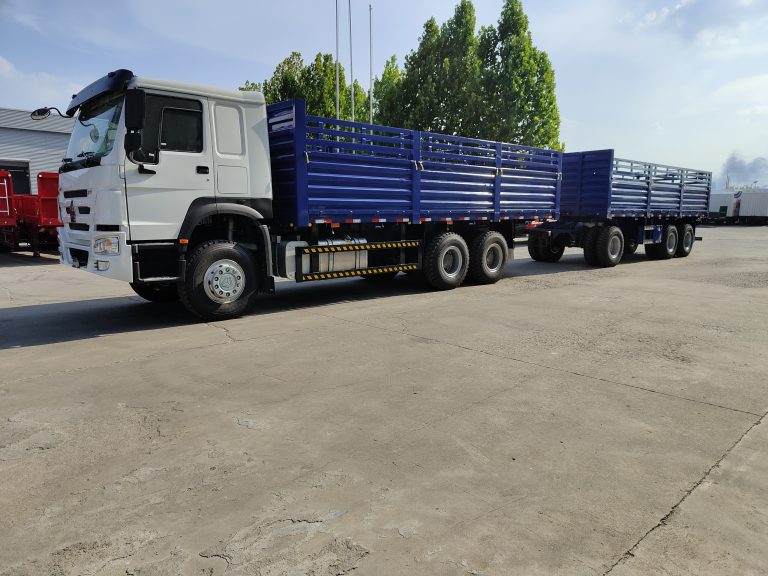 3 Axles Dolly Full Drawbar Drop Flatbed Side Wall Board Fence Turn Table Twist Lock Container CKD SKD Truck Trailer for Sale in Ethiopia