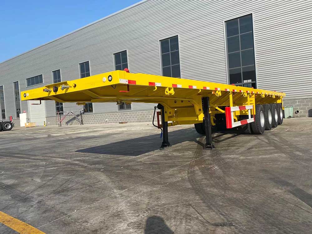 12 Units 4 Axles 40ft Flatbed Semi Trailer to Tanzanian插图1